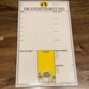 Vintage Notepad Notebook Workman Publishing Entertainment Pad for Kitchen / Cook